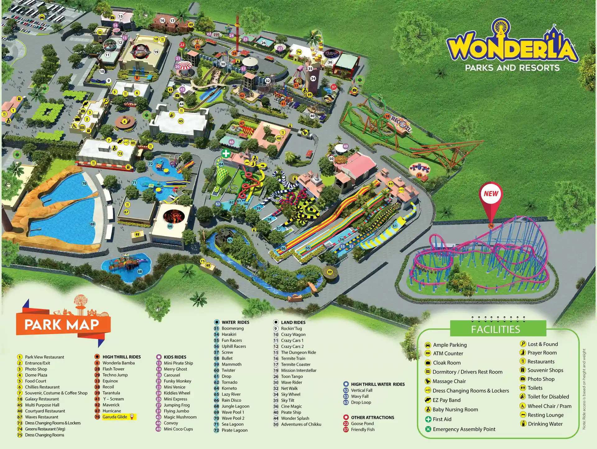 Wonderla Bengaluru Park Map